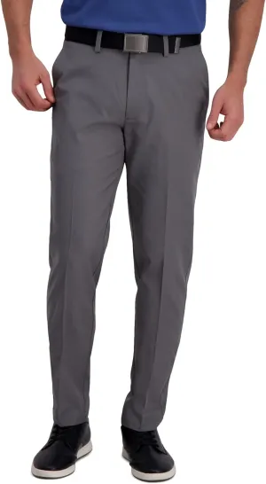 Haggar Men's Cool Right Performance Flex Stria Slim Fit Flat Front Pant