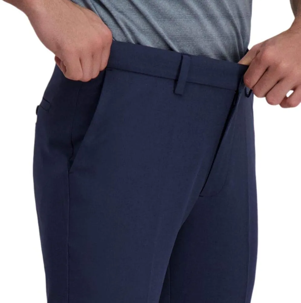 Haggar Men's Cool Right Performance Flex Stria Slim Fit Flat Front Pant