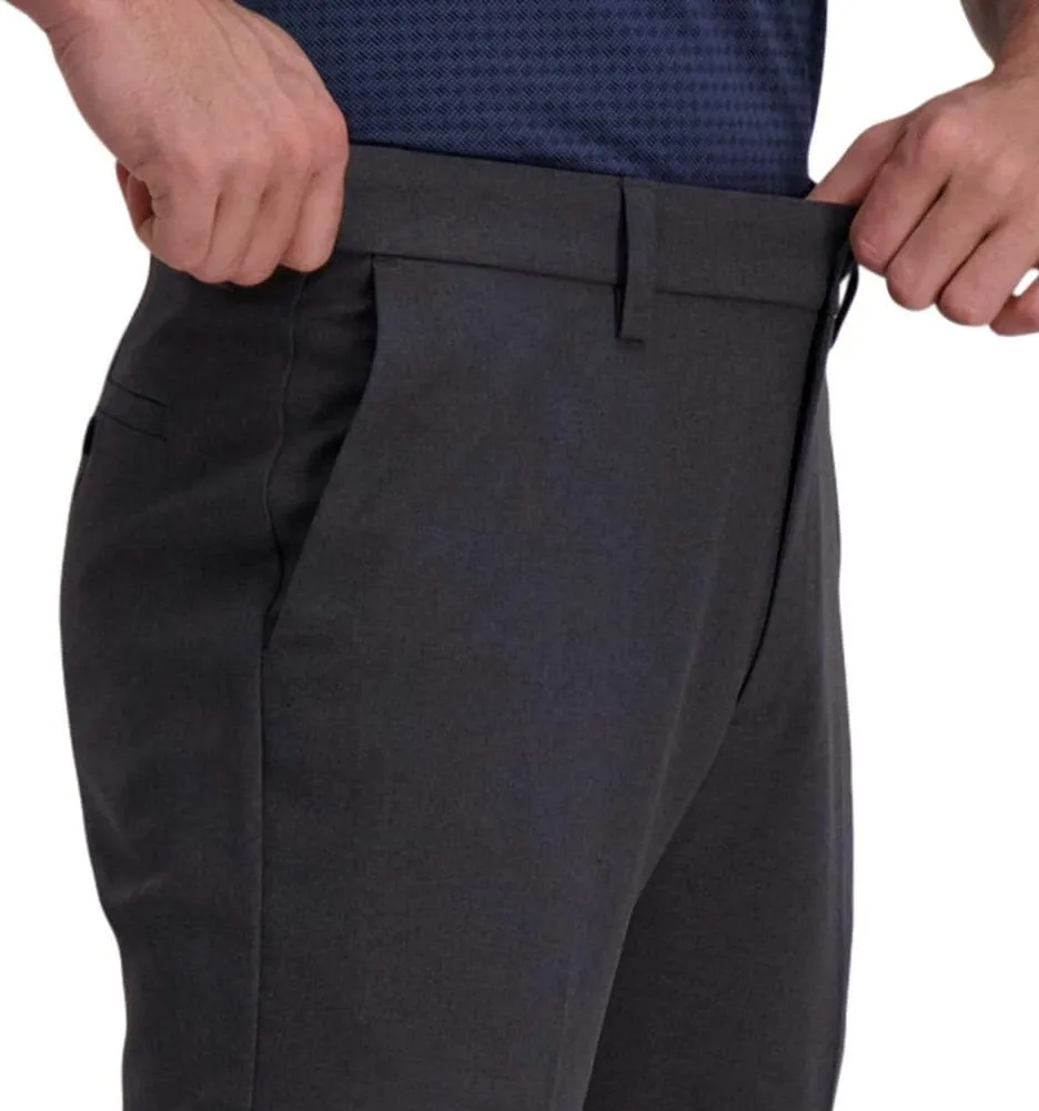 Haggar Men's Cool Right Performance Flex Stria Slim Fit Flat Front Pant