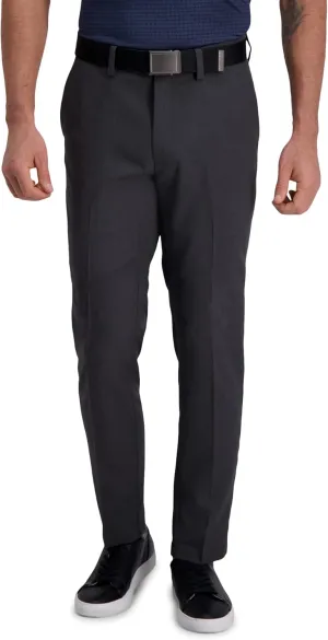 Haggar Men's Cool Right Performance Flex Stria Slim Fit Flat Front Pant