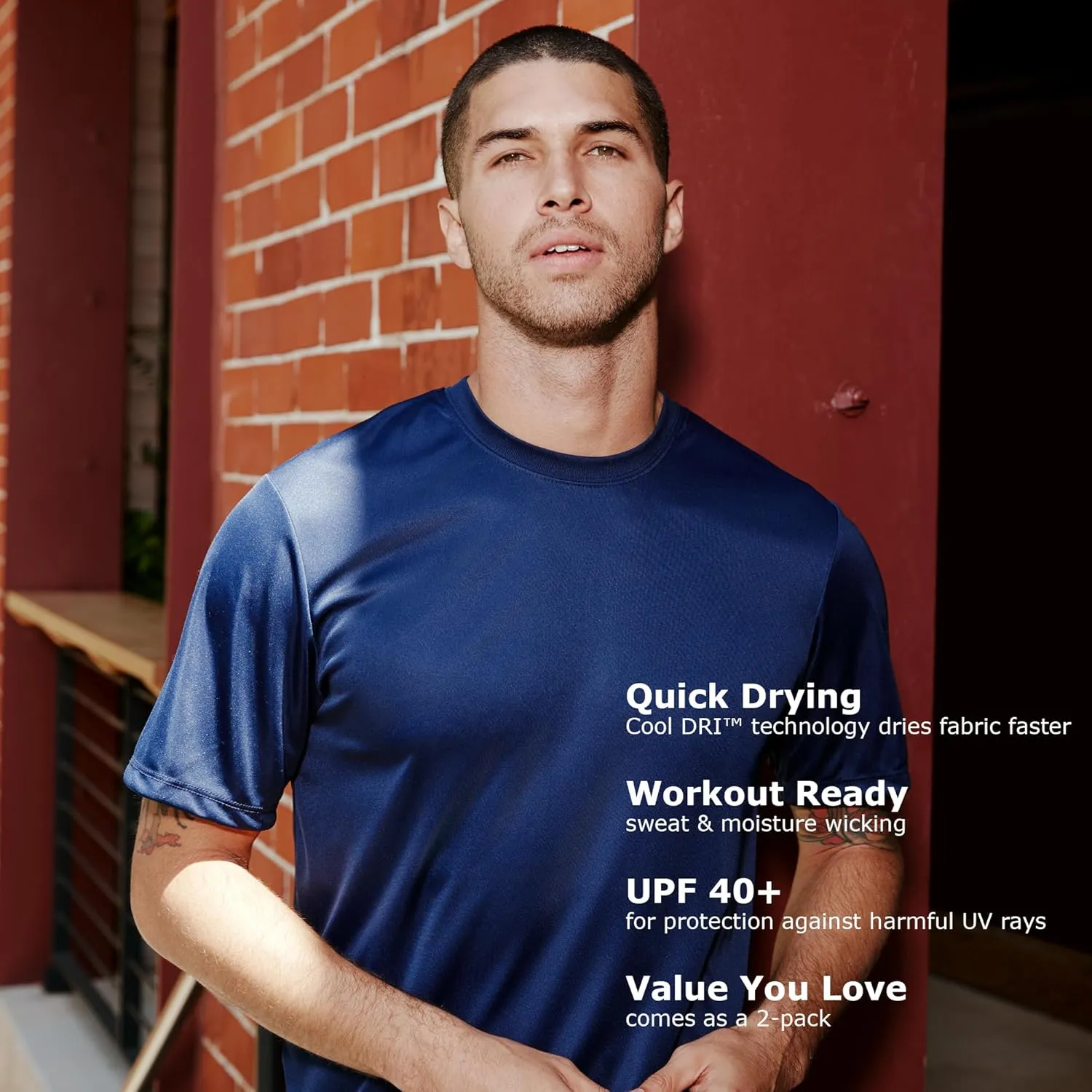 Hanes Men's Cool Dri UPF 50 Moisture Wicking T-Shirt