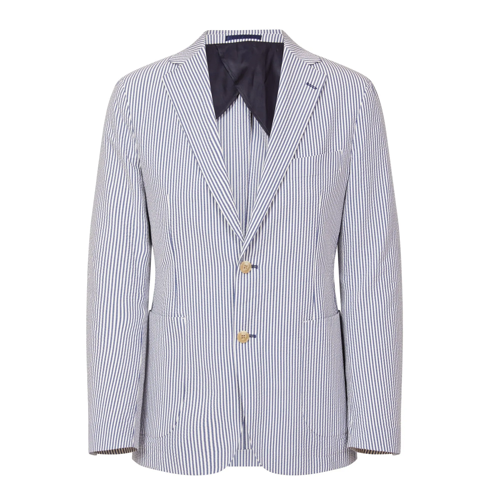 HENRY SARTORIAL Orleans Seersucker Jacket NAVY/WHITE REG