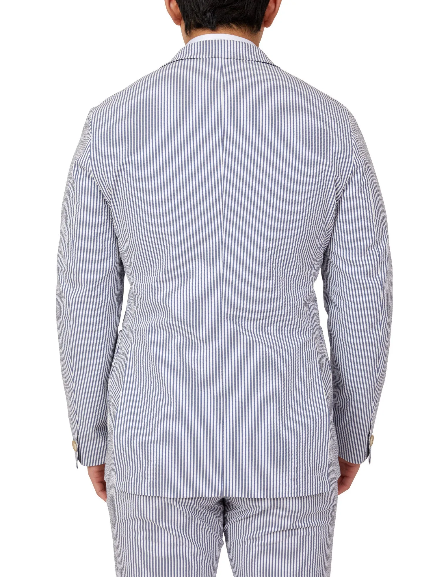 HENRY SARTORIAL Orleans Seersucker Jacket NAVY/WHITE REG