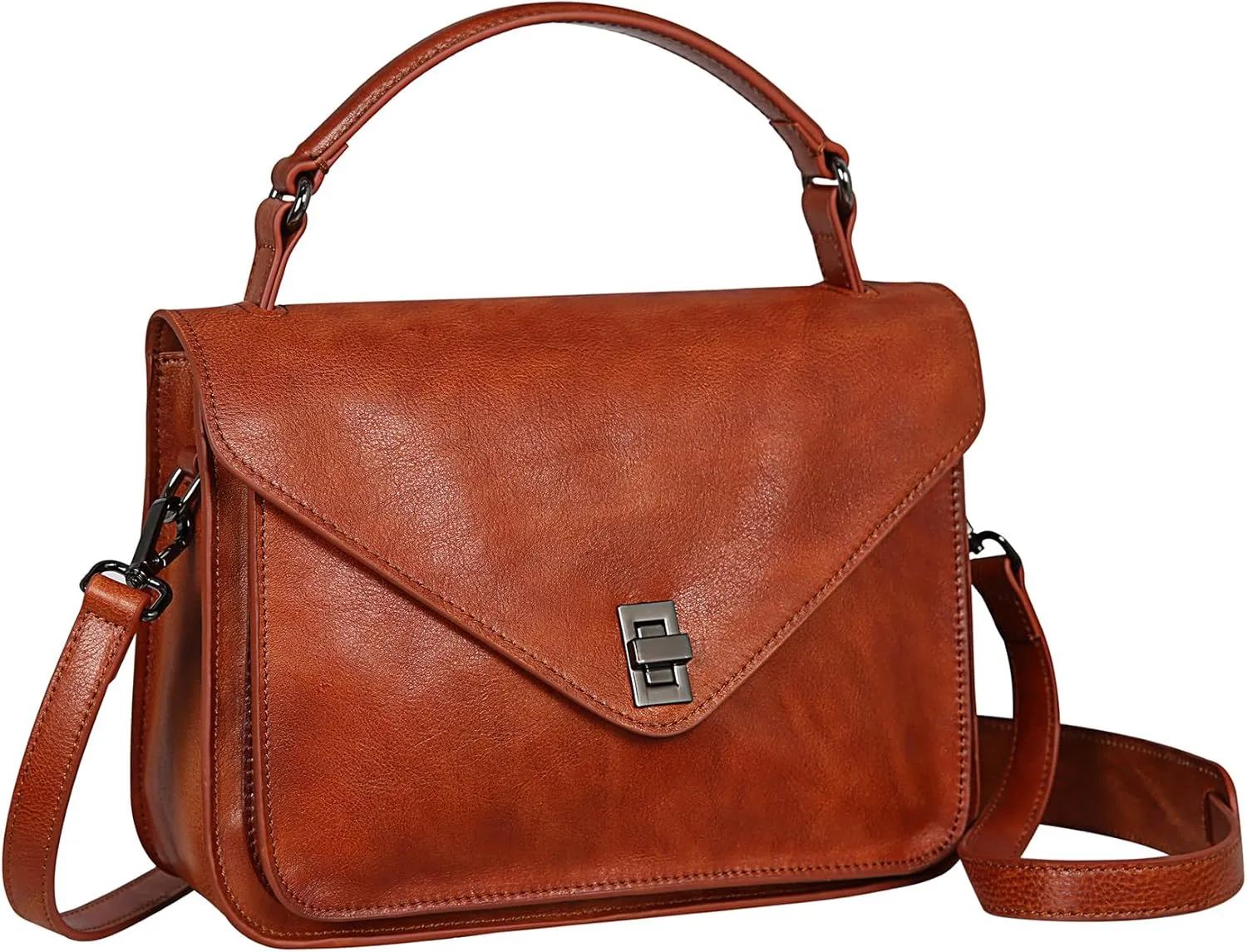 HESHE Leather Purses and Handbags Crossbody Bags Designer Satchel Purse Soft Lightweight Work Bag Top Handle Purse