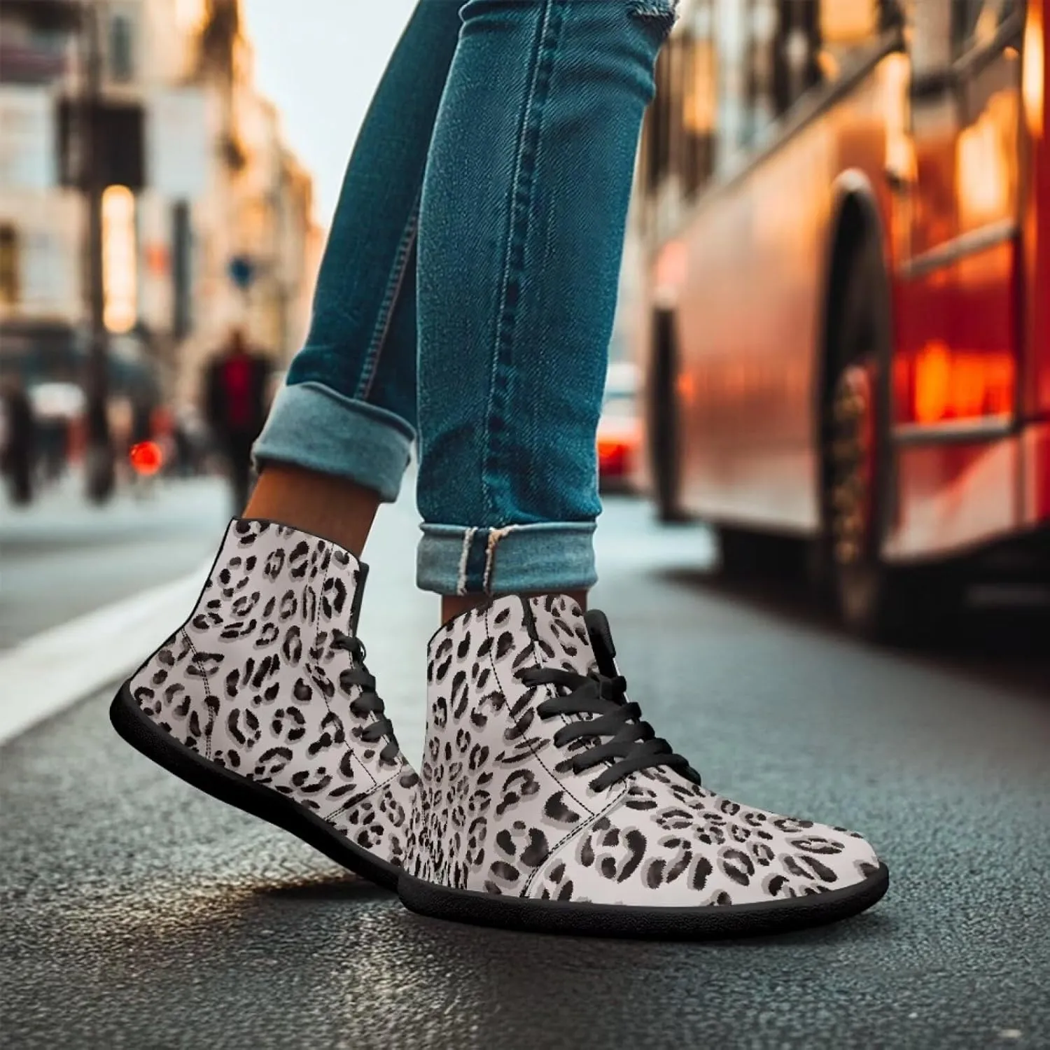 High Top Shoes for Men Barefoot Wide Toe Box Non-Slip Sneakers Outdoor Workout Walking Ankle Boots