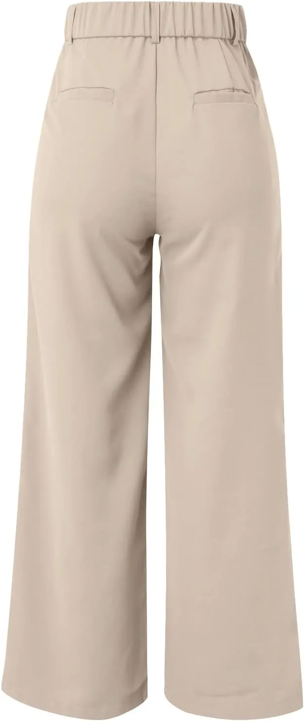 High Waisted Work Pants for Women Business Casual Outfits 2025 Office Dressy Pants Trousers with Pockets