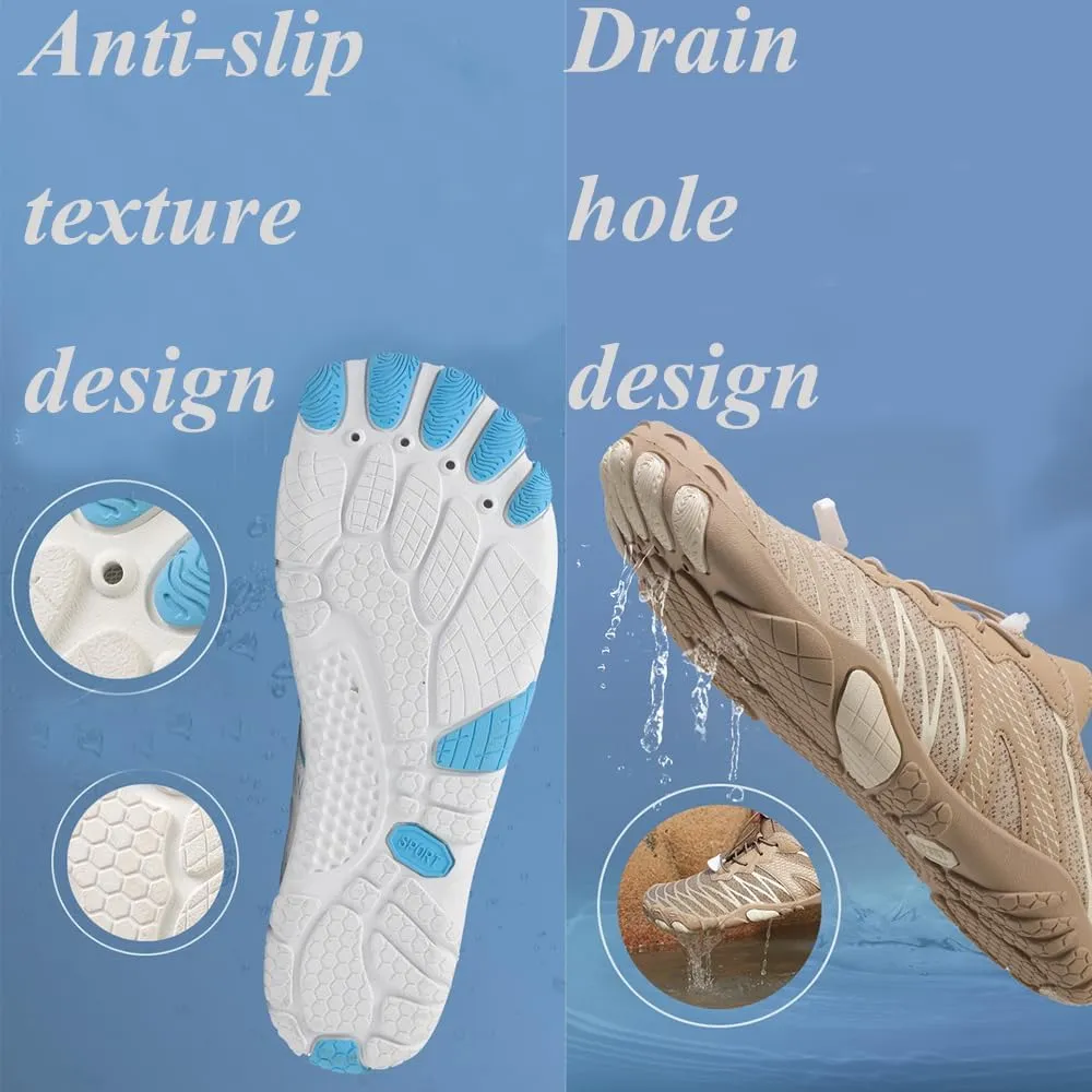 Hike Barefoot Footwear Women Men, Breathable Grounded Athletic Anti-Slip Shoes, Wide Toe Box Walking Beach Sneakers