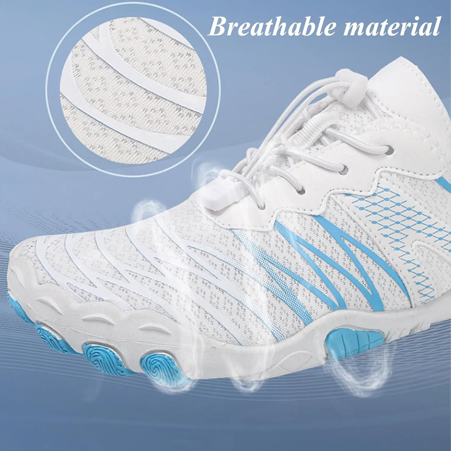 Hike Barefoot Footwear Women Men, Breathable Grounded Athletic Anti-Slip Shoes, Wide Toe Box Walking Beach Sneakers