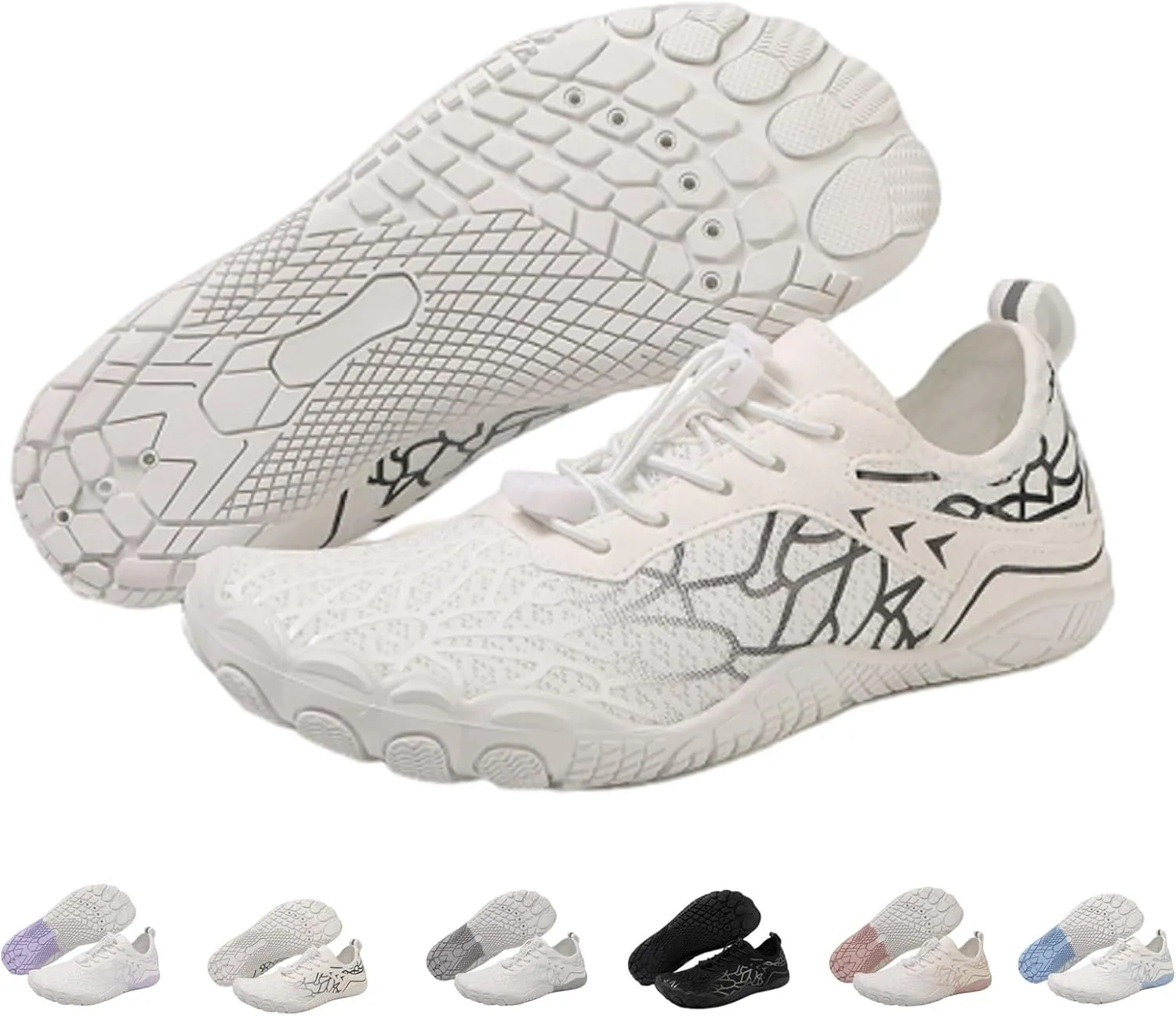 Hike Barefoot Footwear Women Men, Breathable Grounded Athletic Anti-Slip Shoes, Wide Toe Box Walking Beach Sneakers