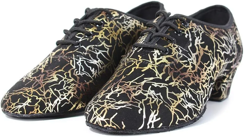 HIPPOSEUS Women's lace-up Latin Dance Shoes Men Ballroom Modern Jazz Dance Practice Performance Shoes with Closed Toes,Model WH-SD