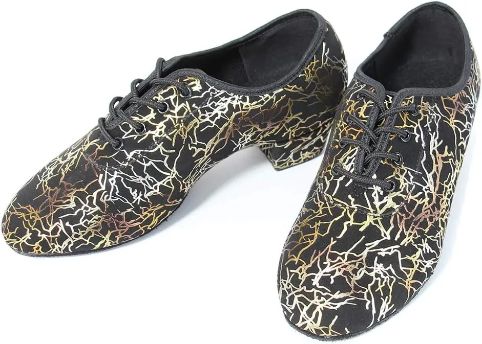 HIPPOSEUS Women's lace-up Latin Dance Shoes Men Ballroom Modern Jazz Dance Practice Performance Shoes with Closed Toes,Model WH-SD