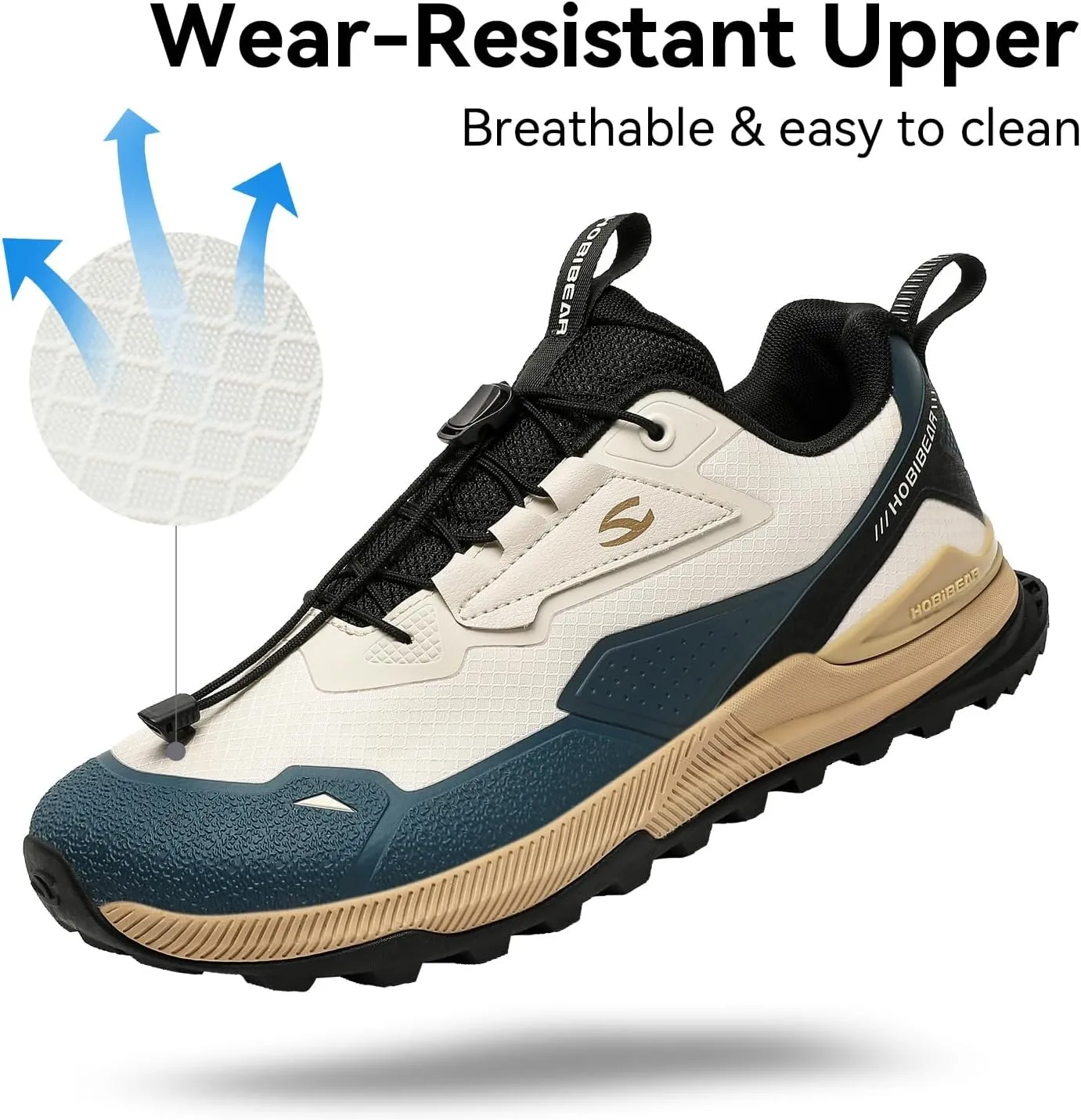 HOBIBEAR Men's Wide Toe Walking Shoes Zero Drop Non Slip Wear Resistant Sneakers
