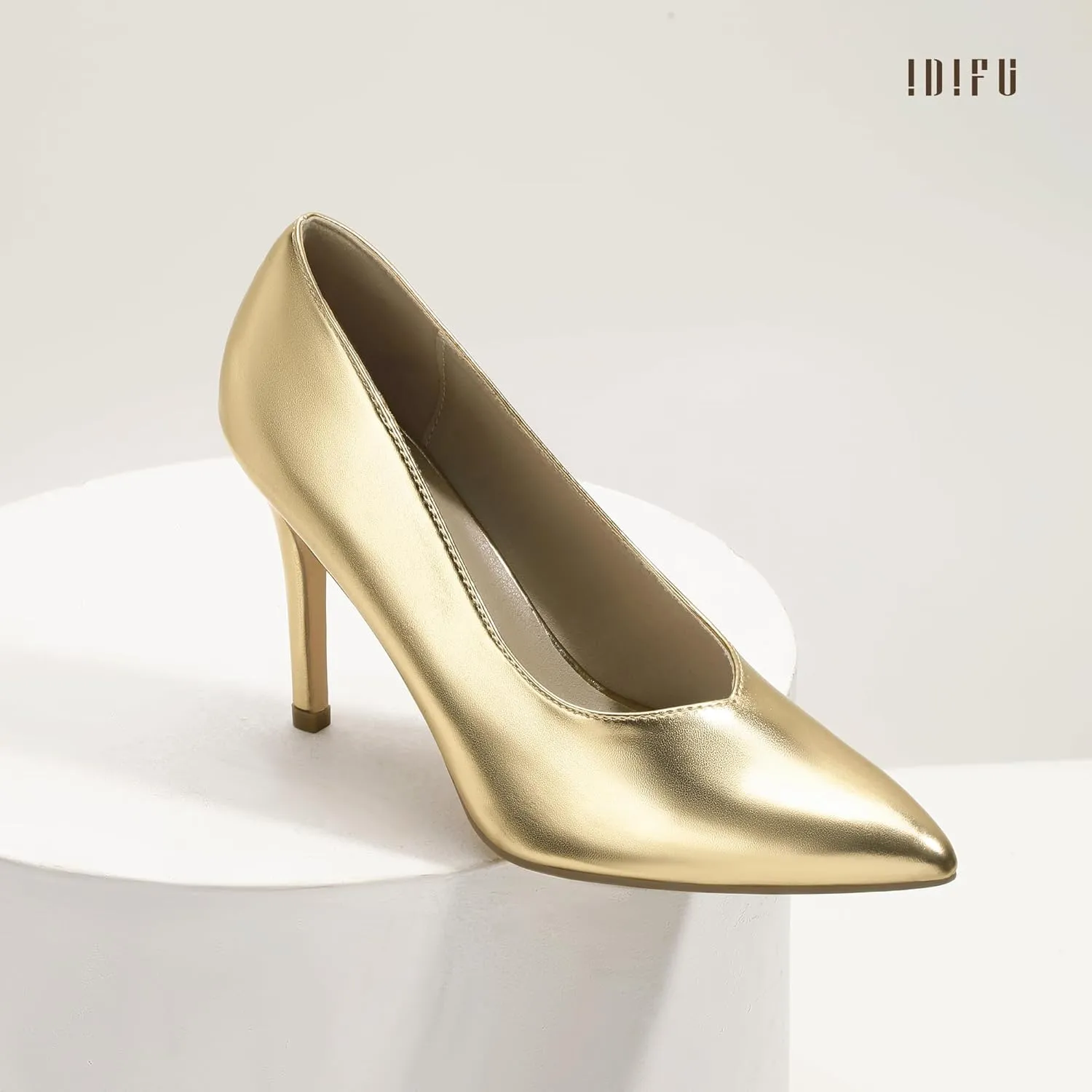 IDIFU IN4 High Heels Closed Toe Heels Women's Pumps Stiletto Pointed Toe Dress Shoes for Women Wedding Prom Bridal Work Office Business Prom Bride Trendy Dressy Sexy Comfortable Pumps Shoes