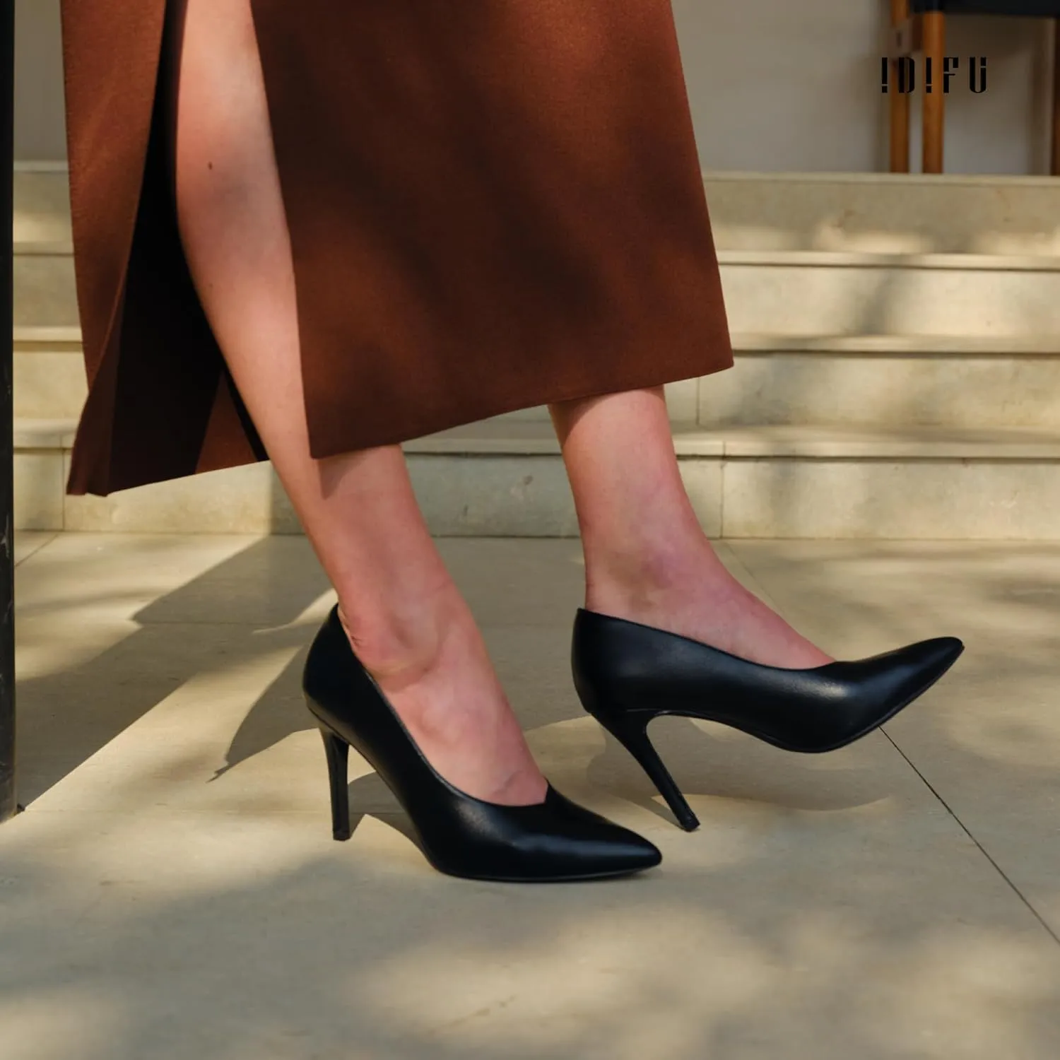 IDIFU IN4 High Heels Closed Toe Heels Women's Pumps Stiletto Pointed Toe Dress Shoes for Women Wedding Prom Bridal Work Office Business Prom Bride Trendy Dressy Sexy Comfortable Pumps Shoes