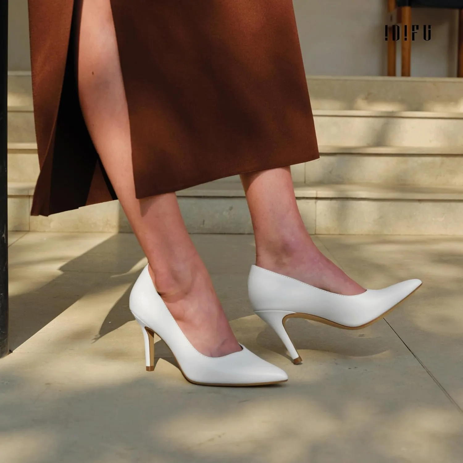 IDIFU IN4 High Heels Closed Toe Heels Women's Pumps Stiletto Pointed Toe Dress Shoes for Women Wedding Prom Bridal Work Office Business Prom Bride Trendy Dressy Sexy Comfortable Pumps Shoes