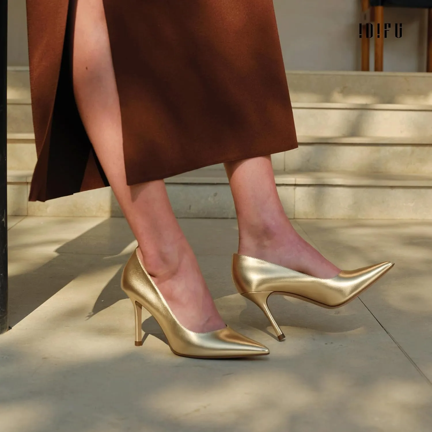 IDIFU IN4 High Heels Closed Toe Heels Women's Pumps Stiletto Pointed Toe Dress Shoes for Women Wedding Prom Bridal Work Office Business Prom Bride Trendy Dressy Sexy Comfortable Pumps Shoes