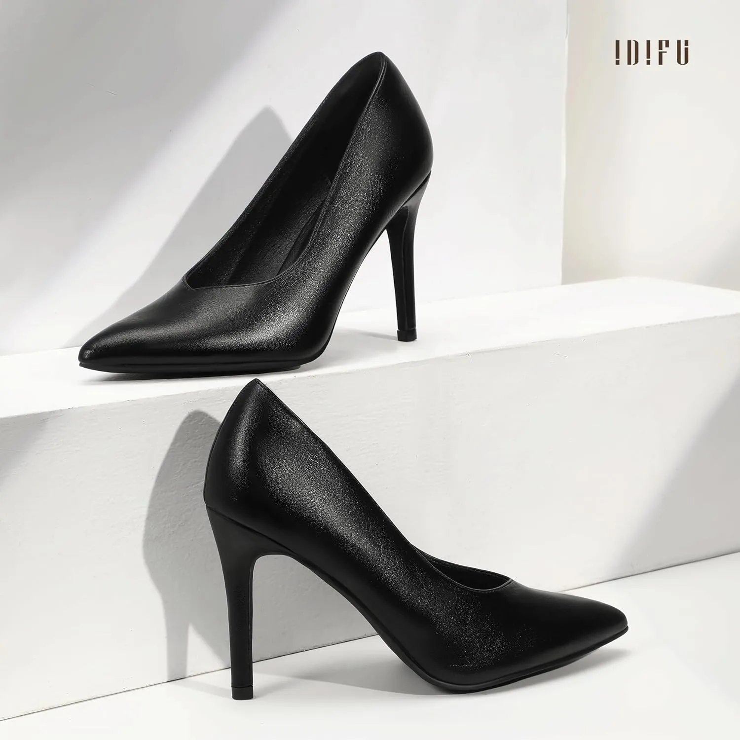 IDIFU IN4 High Heels Closed Toe Heels Women's Pumps Stiletto Pointed Toe Dress Shoes for Women Wedding Prom Bridal Work Office Business Prom Bride Trendy Dressy Sexy Comfortable Pumps Shoes