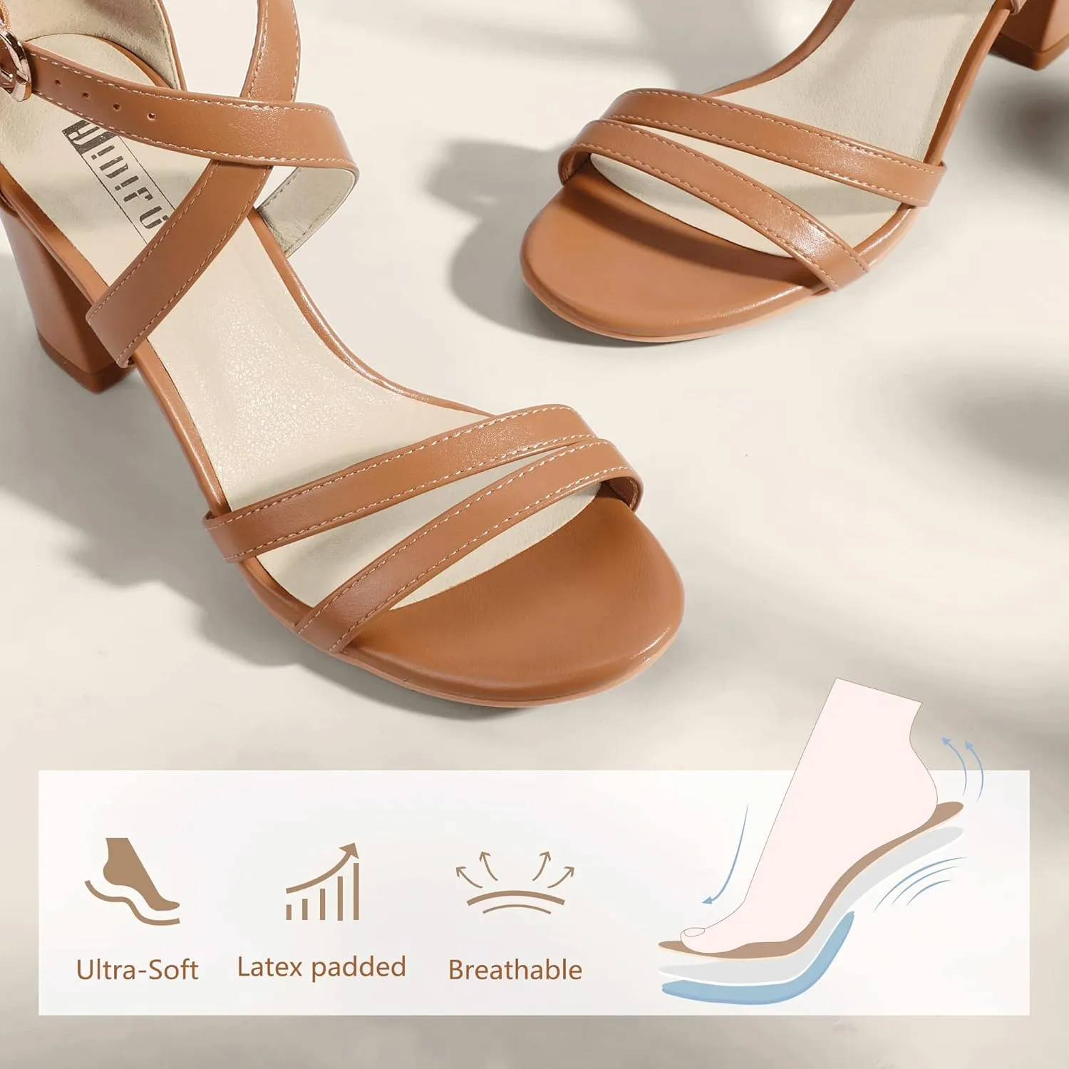 IDIFU Women's IN3 Gita Block Heel Open Toe Strappy Sandals Dress Shoes for Wedding Evening Prom
