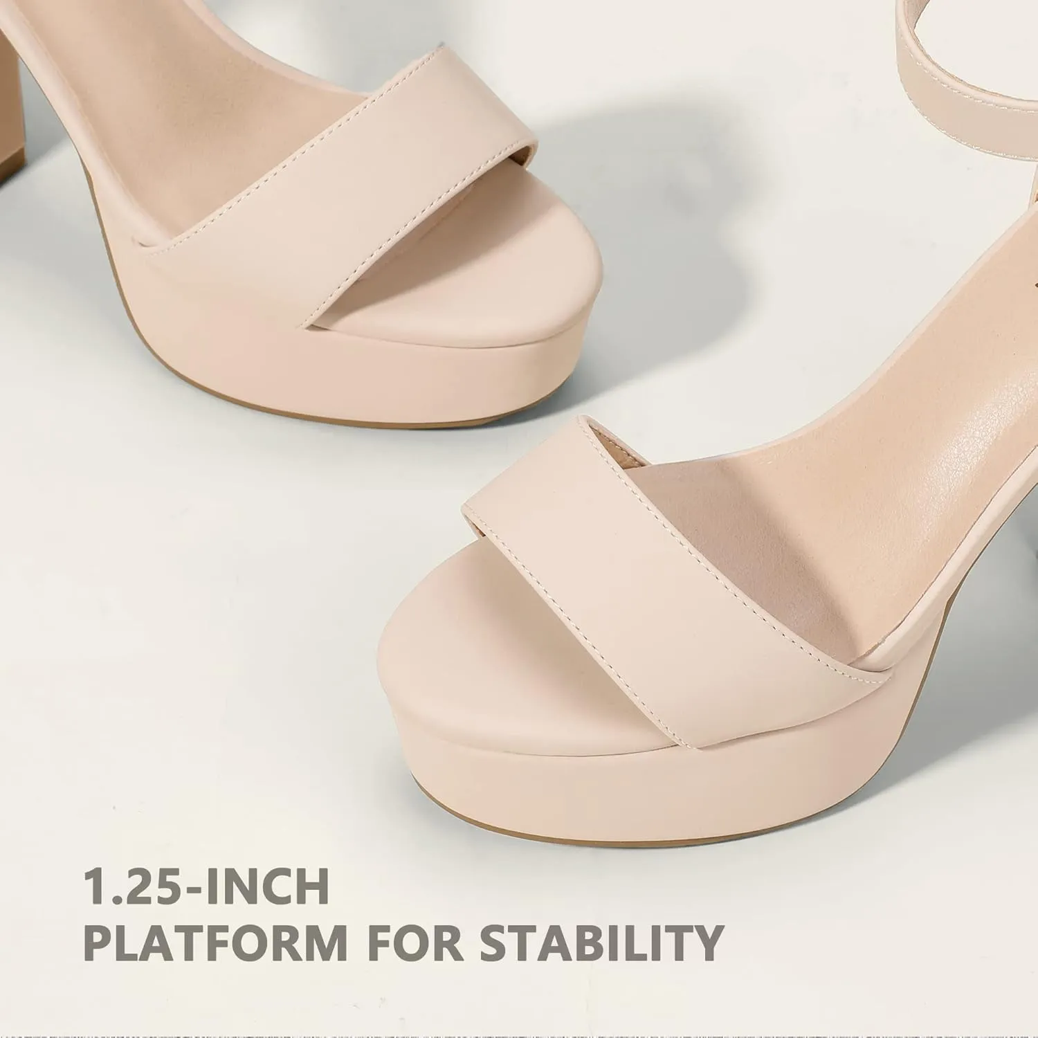 IDIFU Women's Platform Chunky High Heel Sexy Sandals Ankle Strap Open Toe Heeled Shoes for Wedding Party Evening