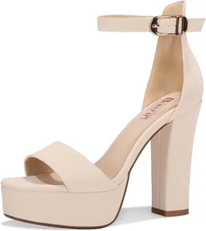 IDIFU Women's Platform Chunky High Heel Sexy Sandals Ankle Strap Open Toe Heeled Shoes for Wedding Party Evening