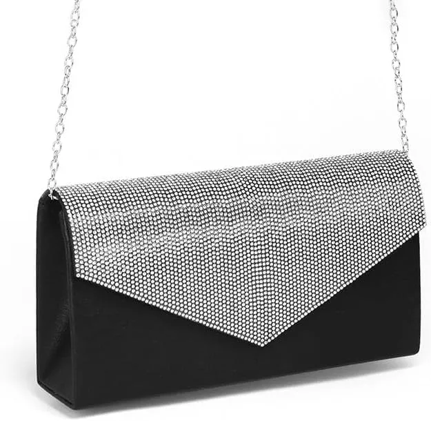 Inlaid Rhinestone Envelope Bag Simple Versatile Banquet Handbag