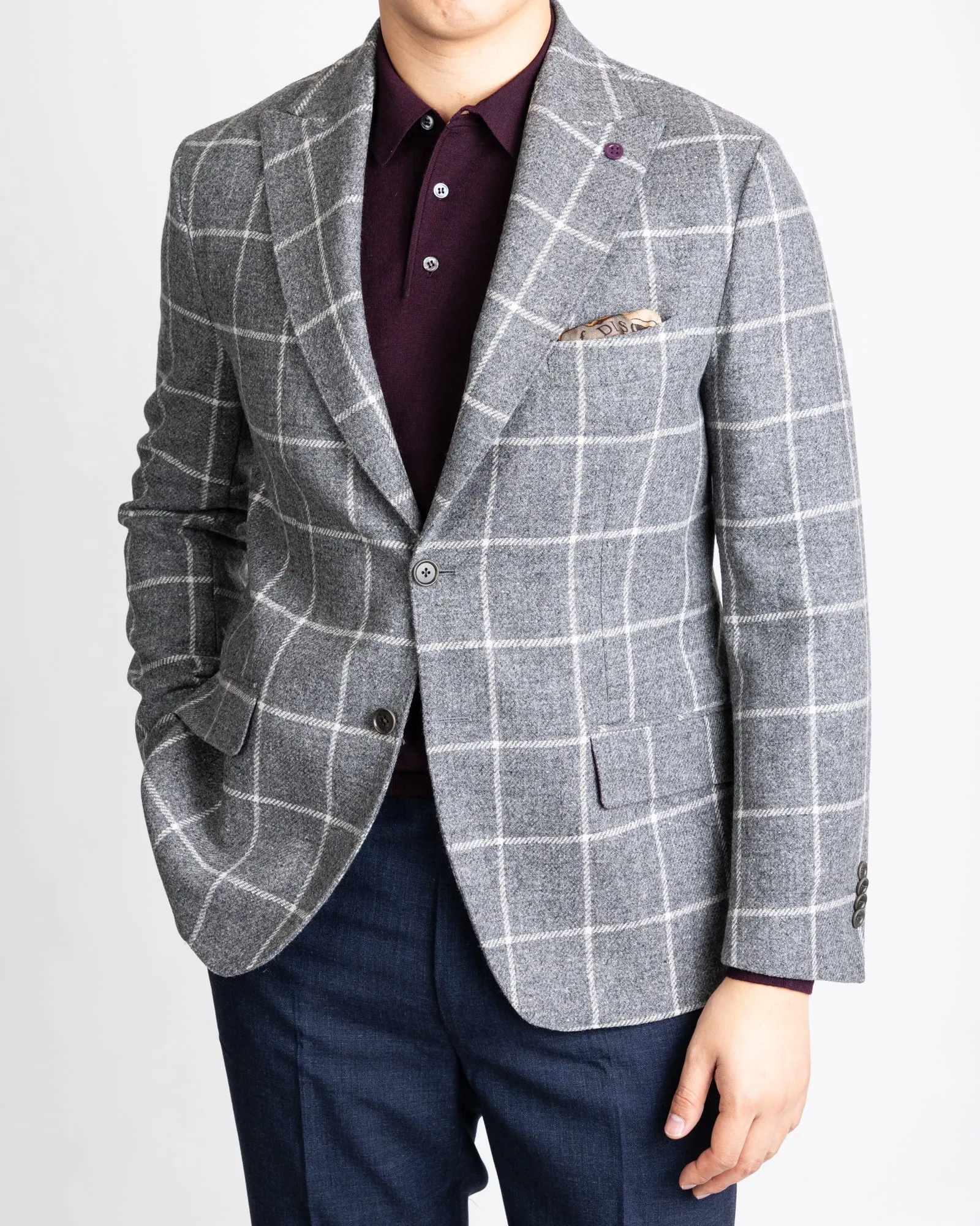 Italian Grey Windowpane Sportcoat