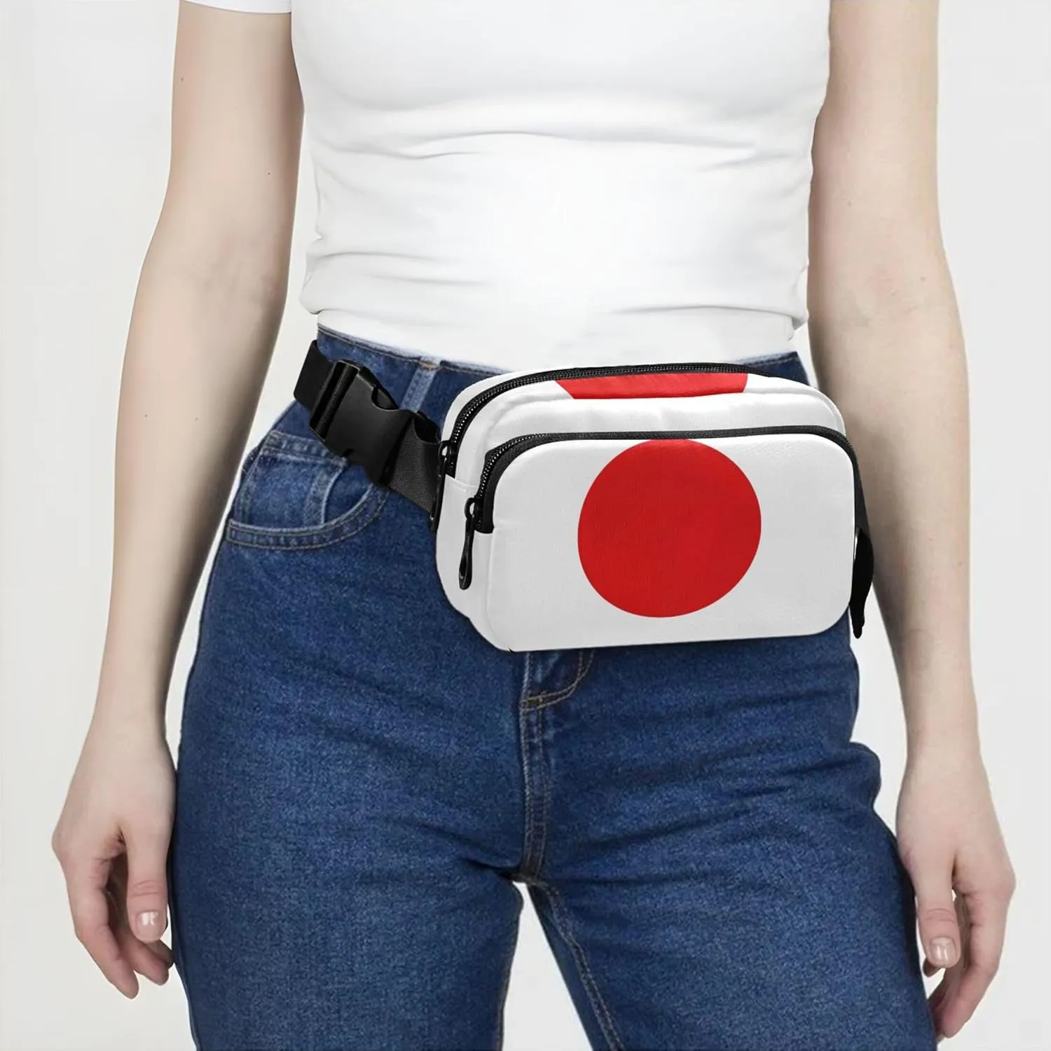 Japan Flag Fanny Packs for Women Designer Hip Pack Belt Pouch Waterproof Travel Waist Pack for Men