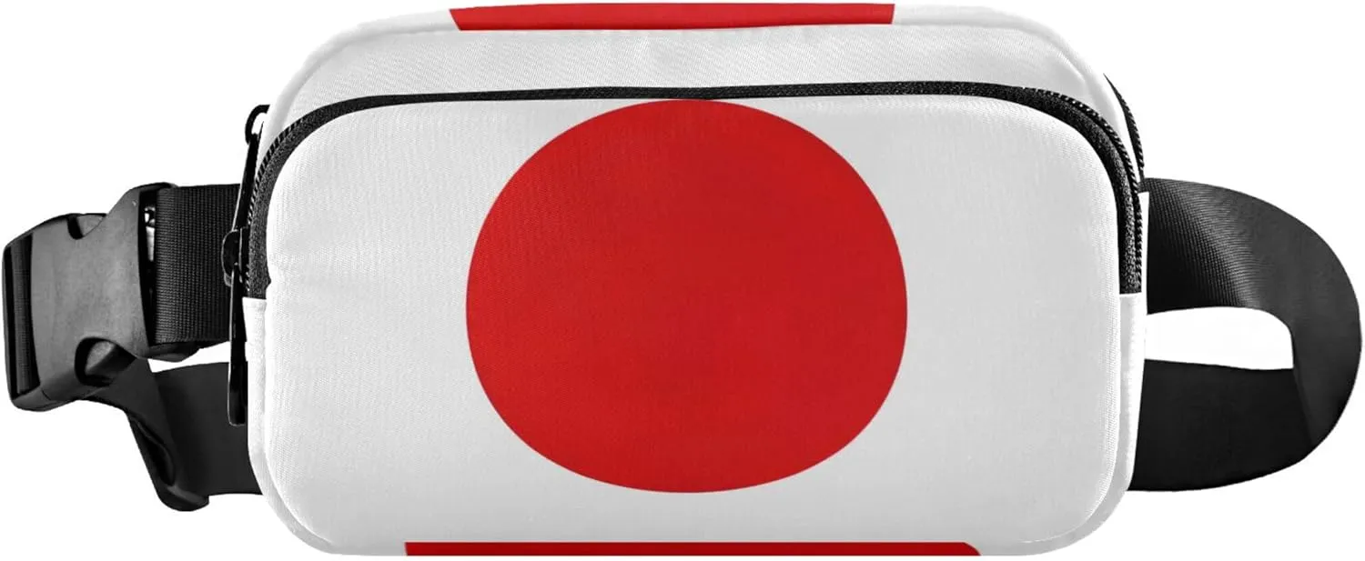 Japan Flag Fanny Packs for Women Designer Hip Pack Belt Pouch Waterproof Travel Waist Pack for Men