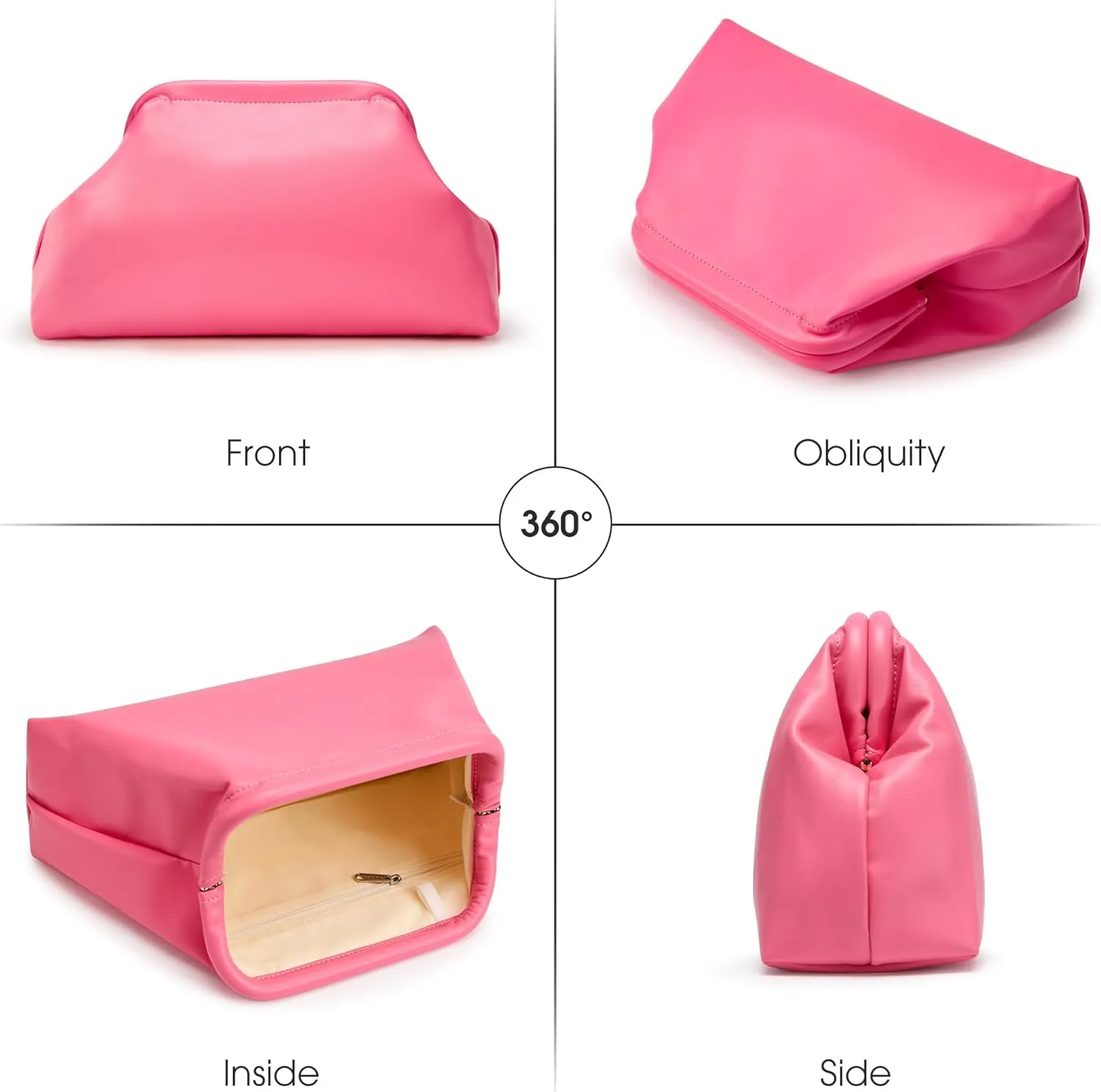 KALIDI Dumpling Crossbody Bag Soft Vegan Leather Evening Clutch for Women Wedding Purse Summer Soft Vegan Leather Handbag