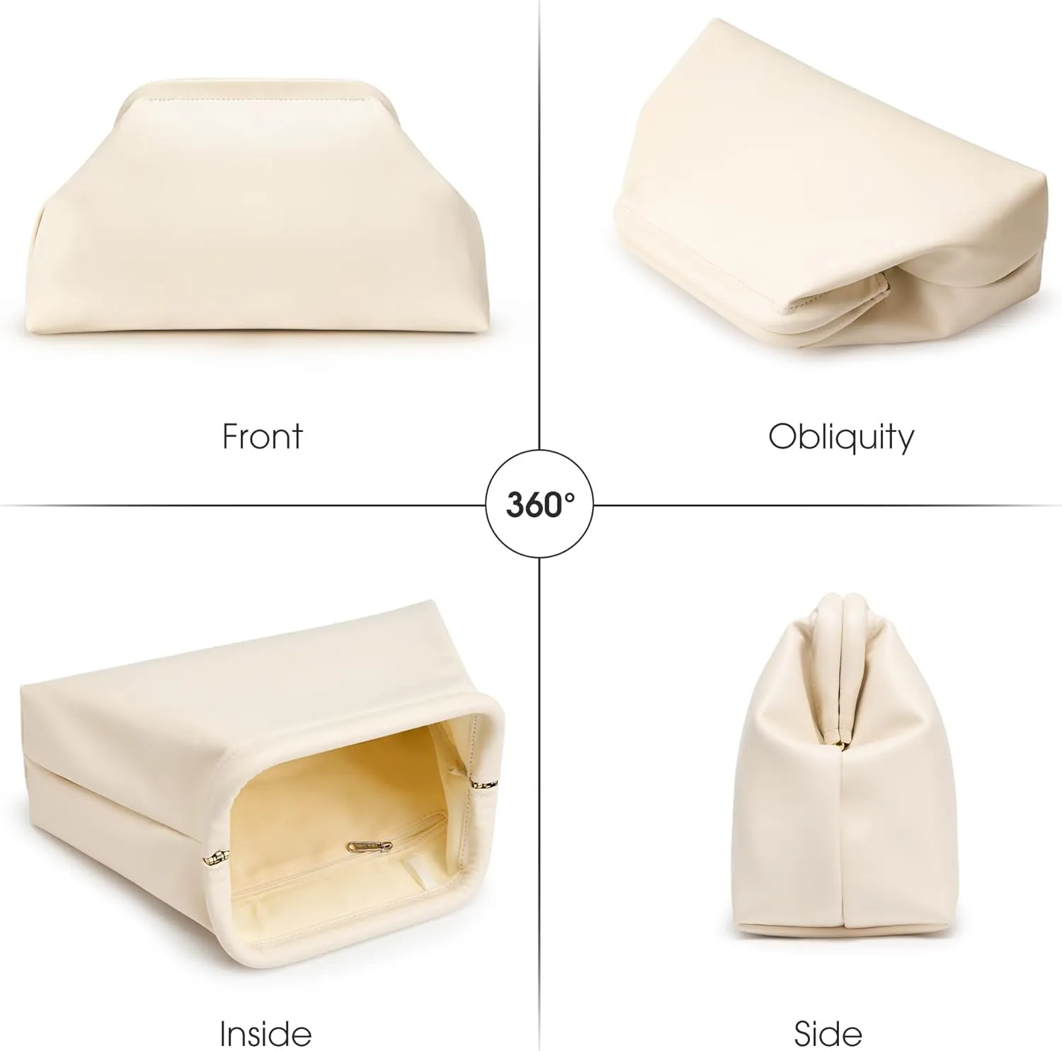 KALIDI Dumpling Crossbody Bag Soft Vegan Leather Evening Clutch for Women Wedding Purse Summer Soft Vegan Leather Handbag