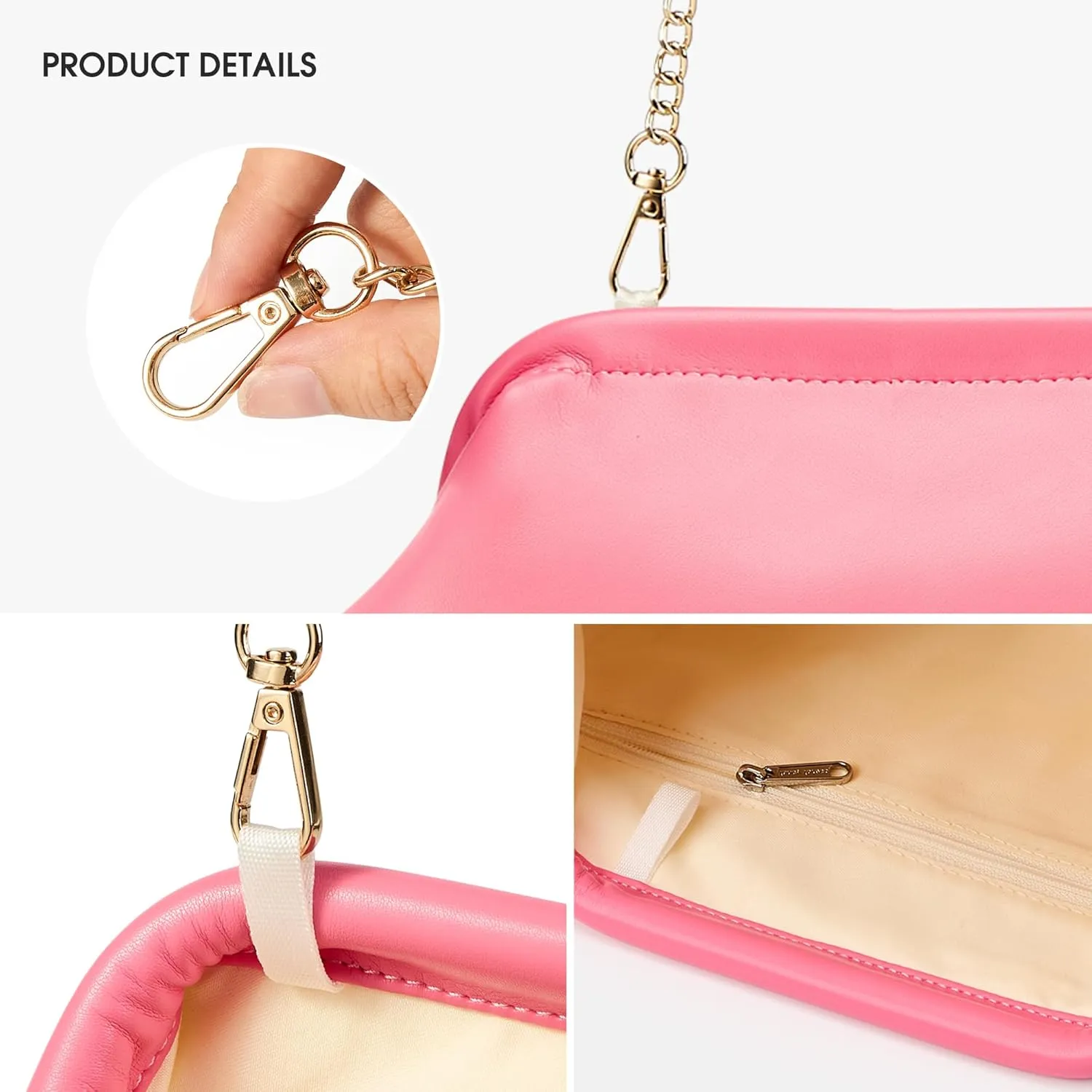 KALIDI Dumpling Crossbody Bag Soft Vegan Leather Evening Clutch for Women Wedding Purse Summer Soft Vegan Leather Handbag