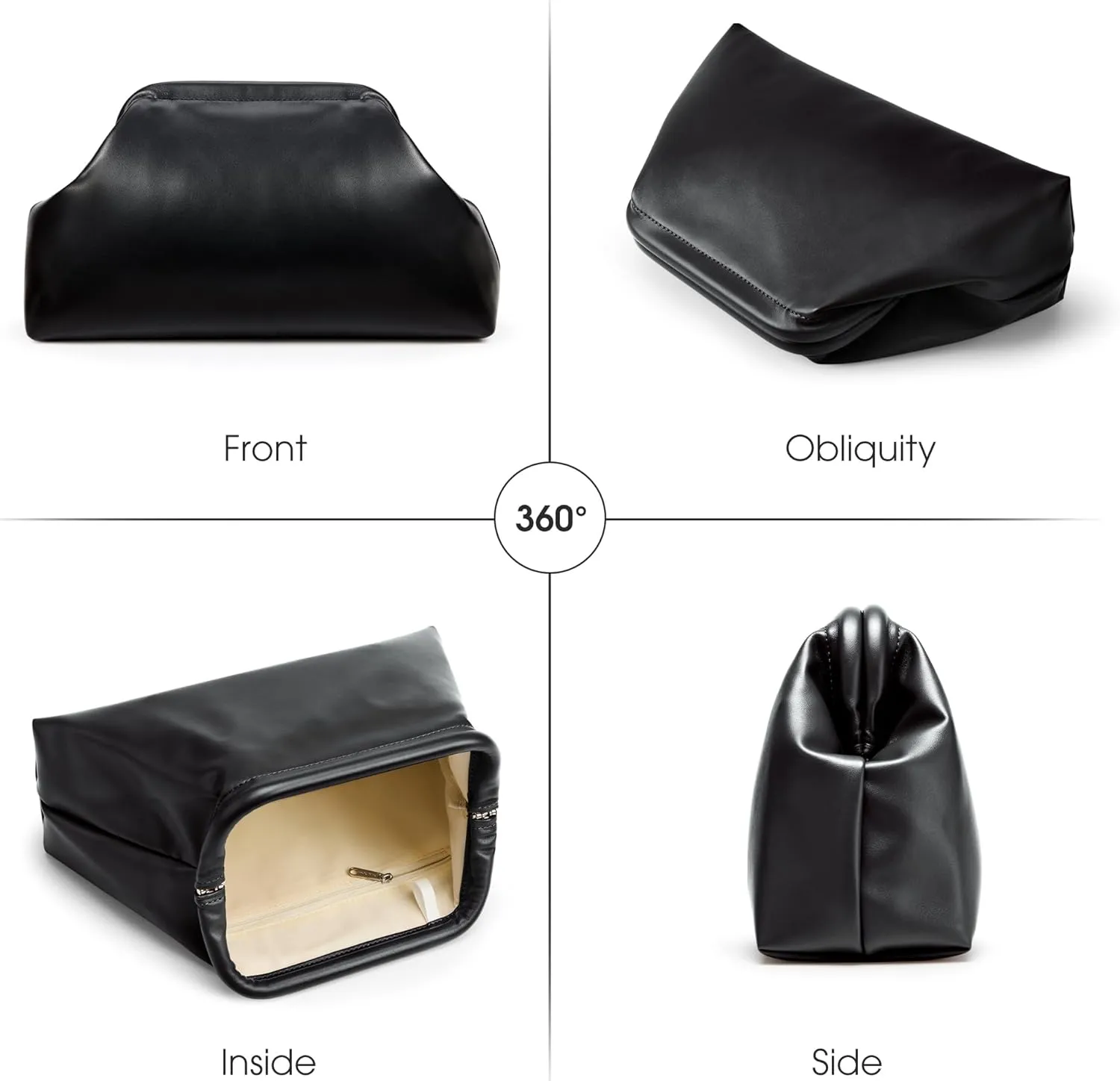 KALIDI Dumpling Crossbody Bag Soft Vegan Leather Evening Clutch for Women Wedding Purse Summer Soft Vegan Leather Handbag