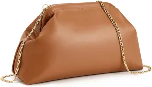 KALIDI Dumpling Crossbody Bag Soft Vegan Leather Evening Clutch for Women Wedding Purse Summer Soft Vegan Leather Handbag