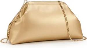 KALIDI Dumpling Crossbody Bag Soft Vegan Leather Evening Clutch for Women Wedding Purse Summer Soft Vegan Leather Handbag