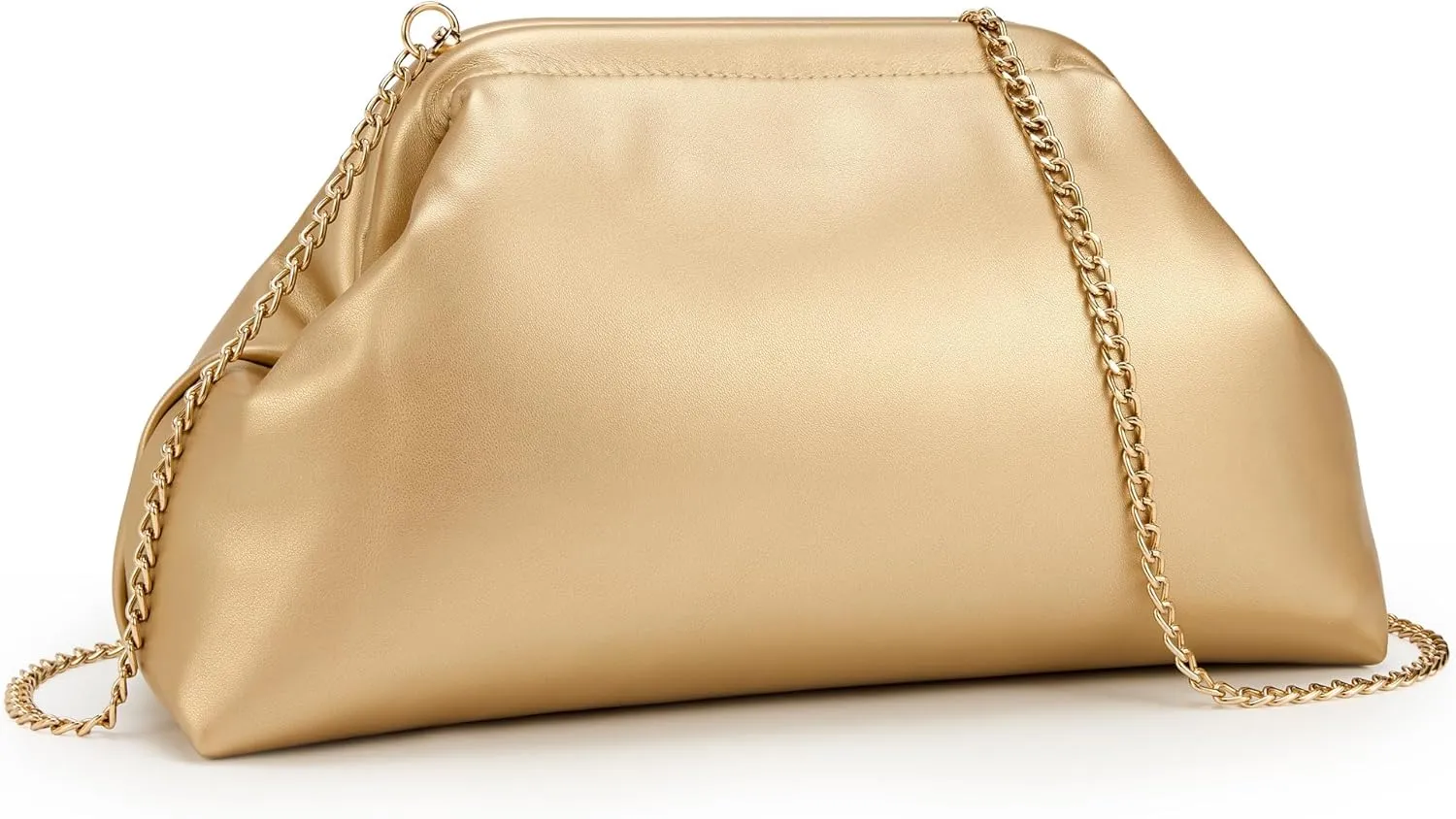 KALIDI Dumpling Crossbody Bag Soft Vegan Leather Evening Clutch for Women Wedding Purse Summer Soft Vegan Leather Handbag