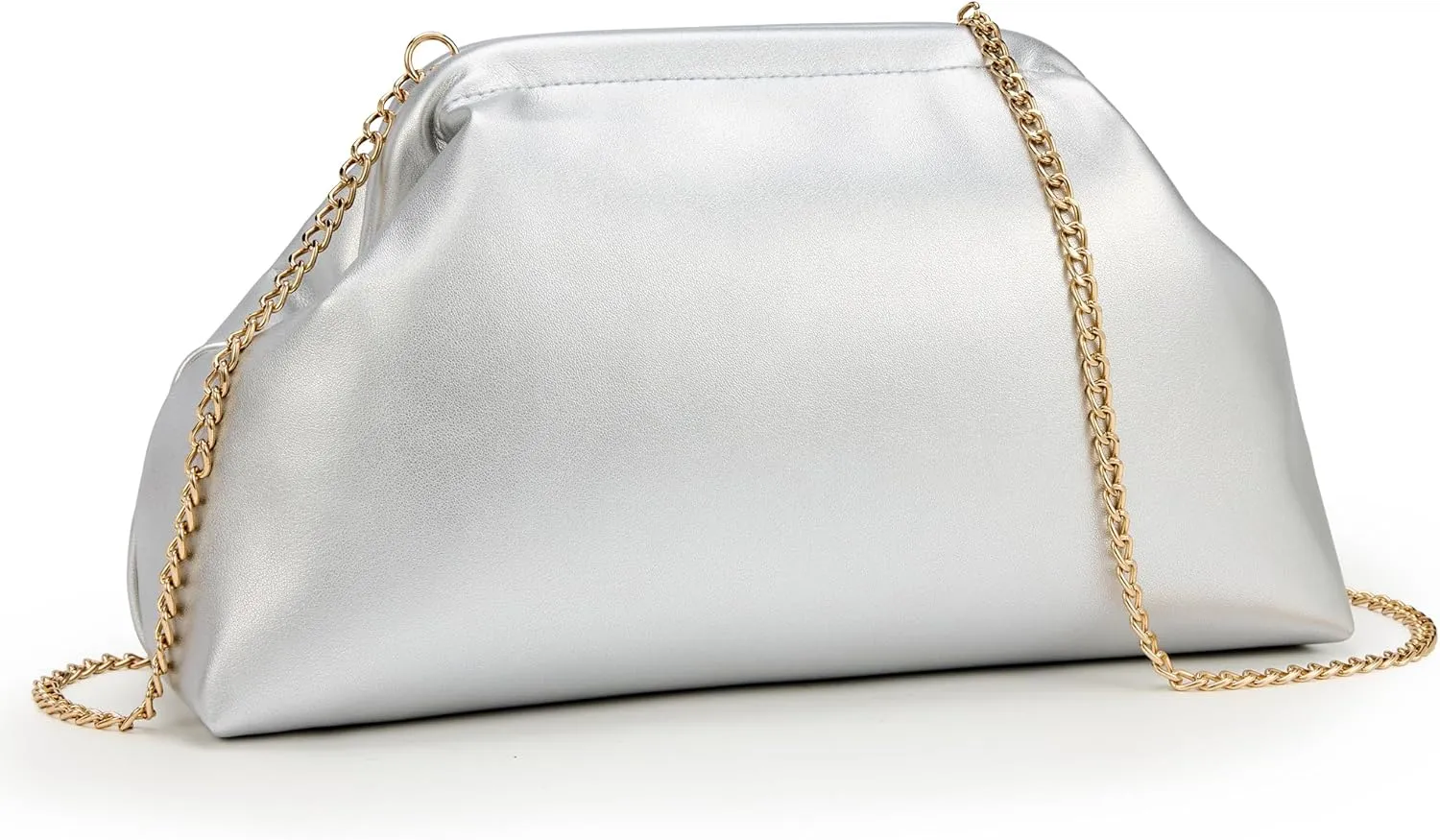 KALIDI Dumpling Crossbody Bag Soft Vegan Leather Evening Clutch for Women Wedding Purse Summer Soft Vegan Leather Handbag