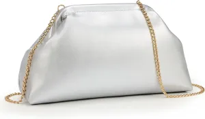 KALIDI Dumpling Crossbody Bag Soft Vegan Leather Evening Clutch for Women Wedding Purse Summer Soft Vegan Leather Handbag