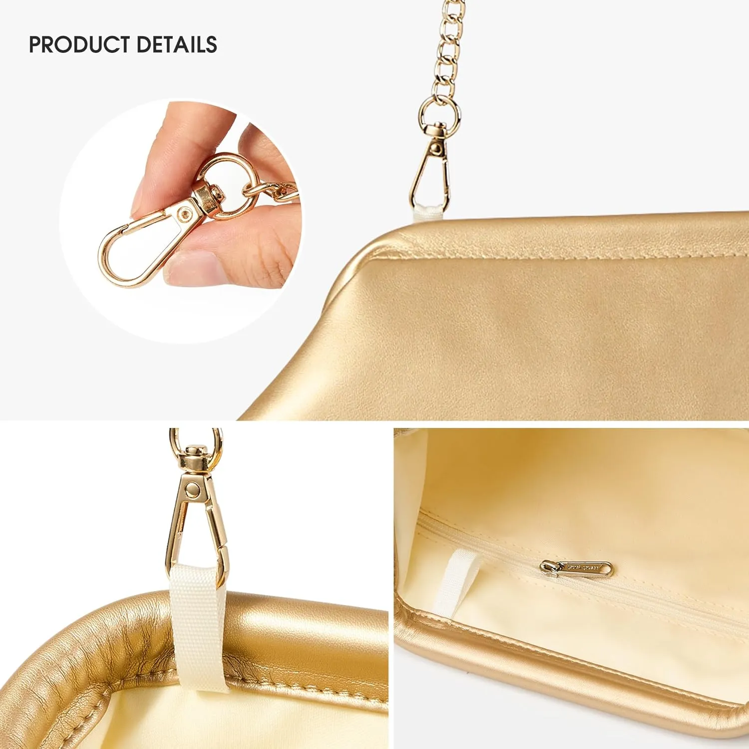 KALIDI Dumpling Crossbody Bag Soft Vegan Leather Evening Clutch for Women Wedding Purse Summer Soft Vegan Leather Handbag