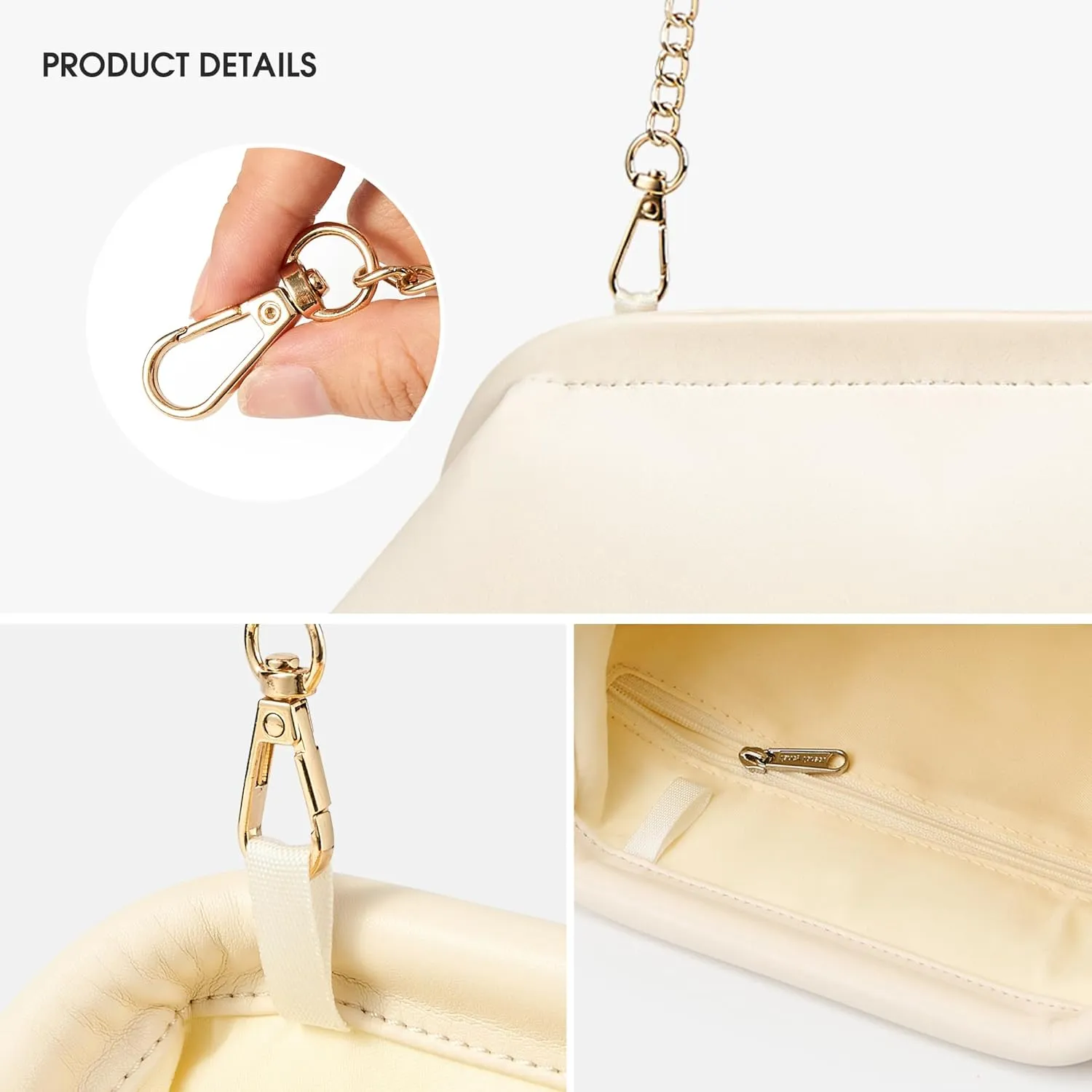 KALIDI Dumpling Crossbody Bag Soft Vegan Leather Evening Clutch for Women Wedding Purse Summer Soft Vegan Leather Handbag