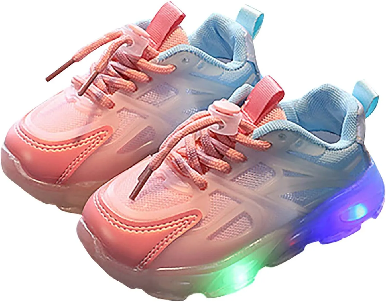 Kids Light Up Shoes Baby Toddler Boys Gradient Color Trainers Luminous Flashing Athletic Running Sport Baby Shoes