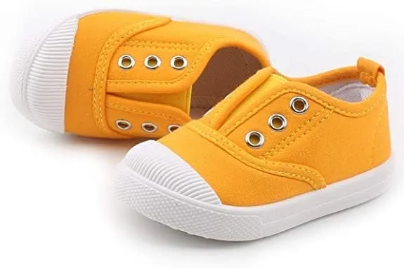 kkdom Kids Candy Color Canvas Sneaker Slip-on Baby Boys Girls Casual Fashion Shoes