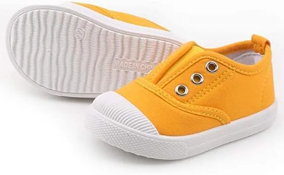 kkdom Kids Candy Color Canvas Sneaker Slip-on Baby Boys Girls Casual Fashion Shoes
