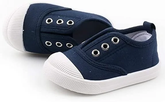 kkdom Kids Candy Color Canvas Sneaker Slip-on Baby Boys Girls Casual Fashion Shoes