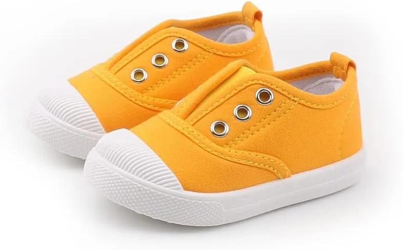 kkdom Kids Candy Color Canvas Sneaker Slip-on Baby Boys Girls Casual Fashion Shoes