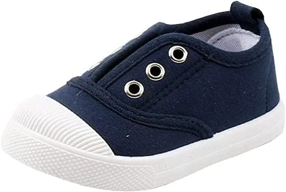 kkdom Kids Candy Color Canvas Sneaker Slip-on Baby Boys Girls Casual Fashion Shoes