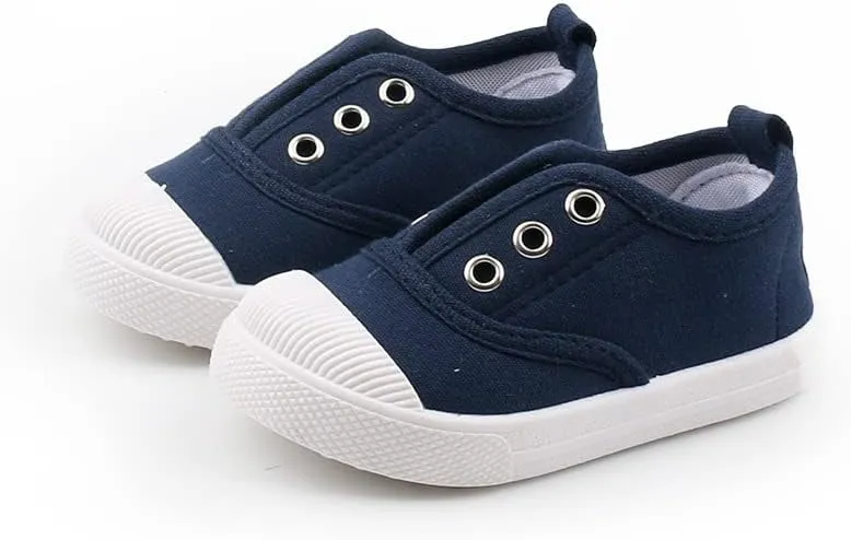 kkdom Kids Candy Color Canvas Sneaker Slip-on Baby Boys Girls Casual Fashion Shoes