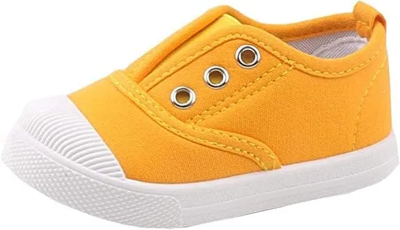 kkdom Kids Candy Color Canvas Sneaker Slip-on Baby Boys Girls Casual Fashion Shoes