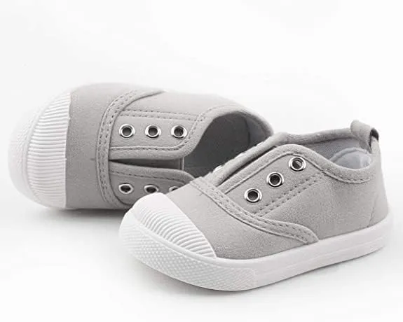kkdom Kids Candy Color Canvas Sneaker Slip-on Baby Boys Girls Casual Fashion Shoes