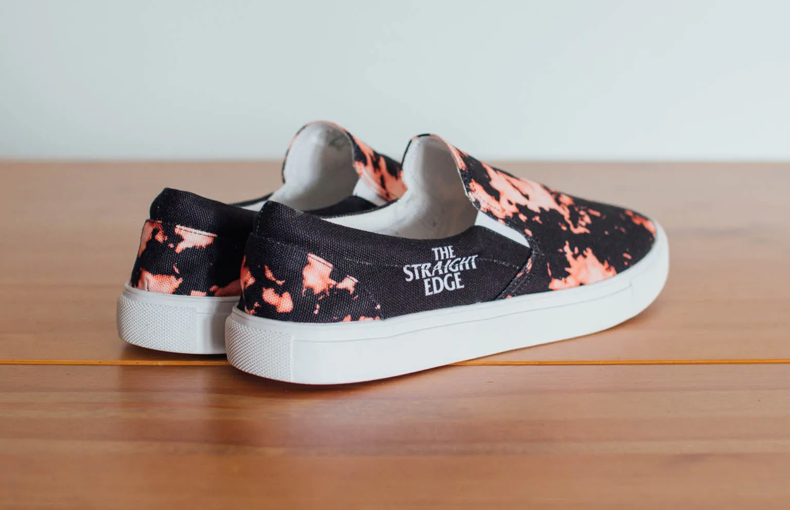 Ladies The Straight Edge Bleach Pattern Slip Ons