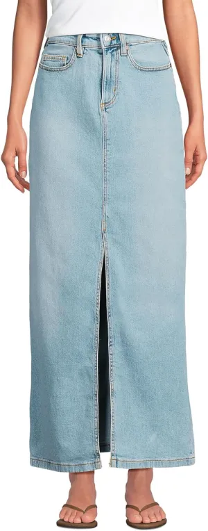 Lands' End Women's Soft Denim Maxi Skirt